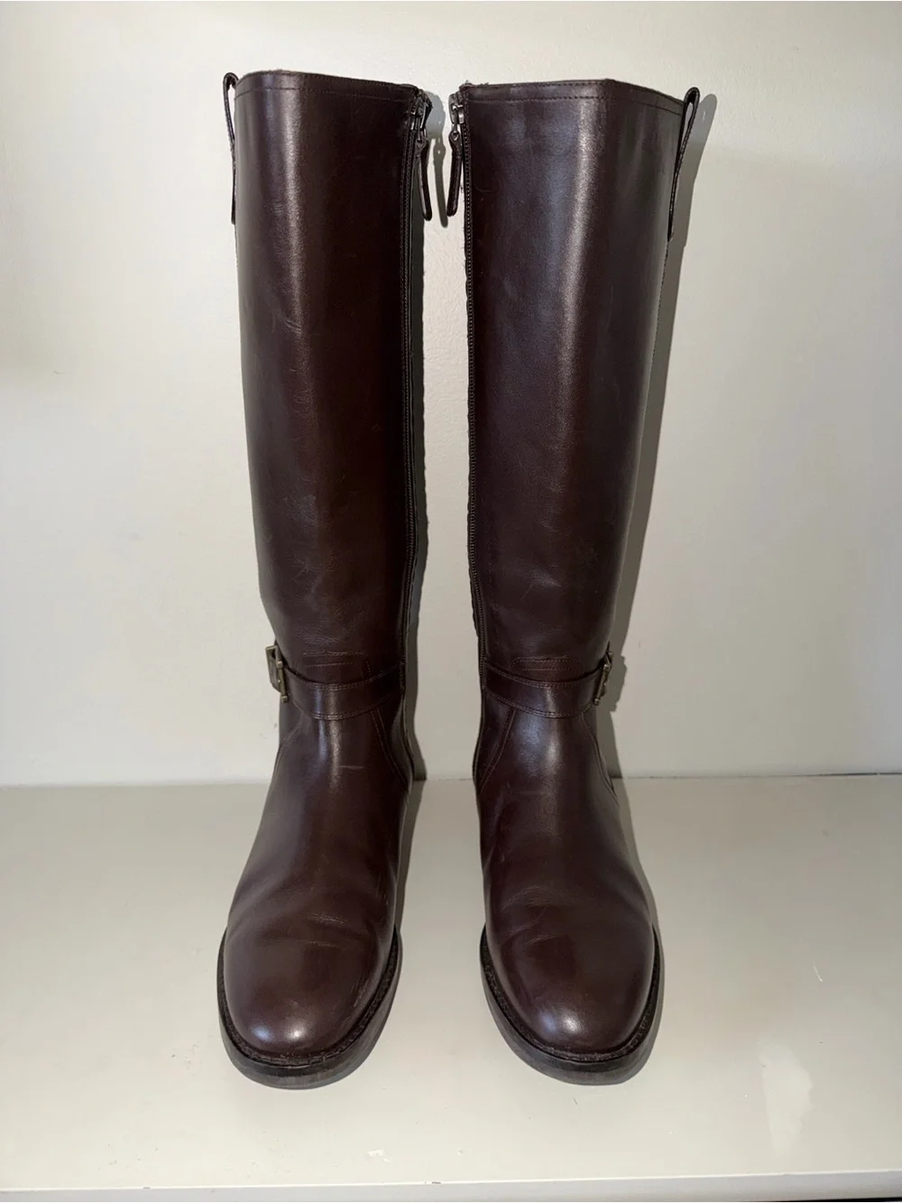 Cole Haan Clover Stretch Side Buckle Tall Riding Boots - Dark Brown. Sz 8.5B
